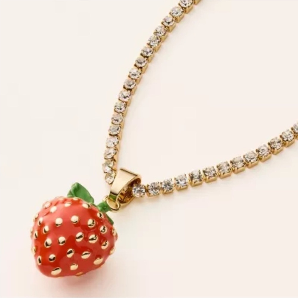 Kate Spade X Target Strawberry Charm Tennis Necklace  Gold